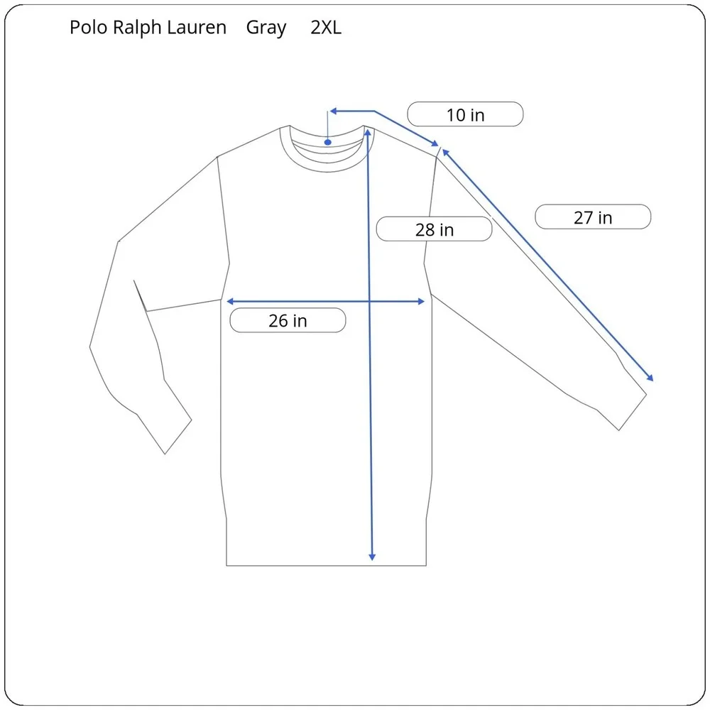 $398 Polo Ralph Lauren Wool Suede Elbow Patch Country Crew Sweater Mens 2XL Gray